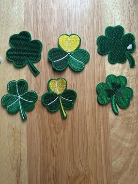 Embroidered St Patrick’s Day Clover Shamrock Iron-On Patches